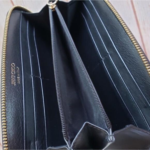 Jimmy Choo Nellie Star Leather Zip Around Long Wallet - Picture 13 of 16